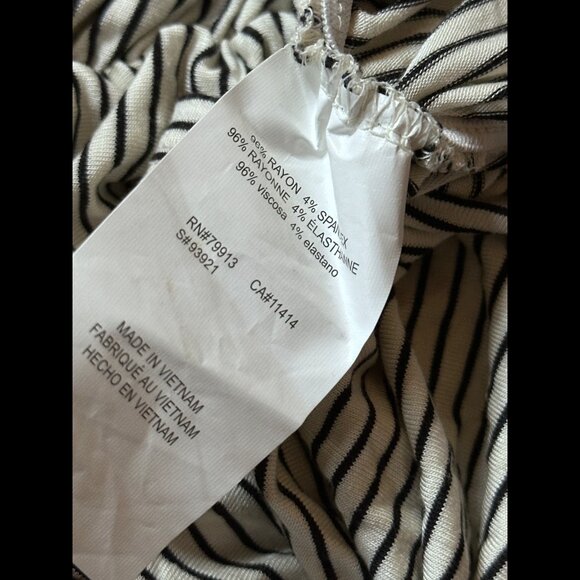 New Motherhood Dress Small Womens Ruched Black White Round Neck Stretch Midi - Picture 7 of 7